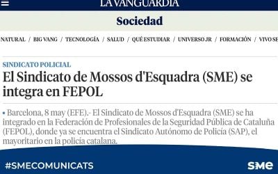 La Vanguardia: El sindicat de Mossos d’Esquadra (SME) s’integra a FEPOL