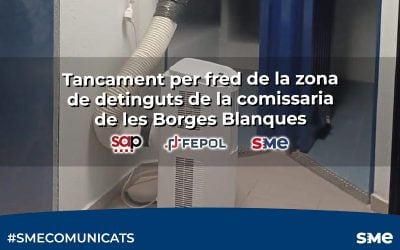 Tancament per fred de la zona de detinguts de la comissaria de les Borges Blanques