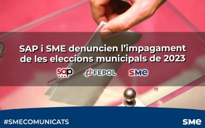 SAP i SME denuncien l’impagament de les eleccions municipals de 2023