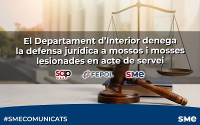 El Departament d’Interior denega la defensa jurídica a mossos i mosses lesionades en acte de servei