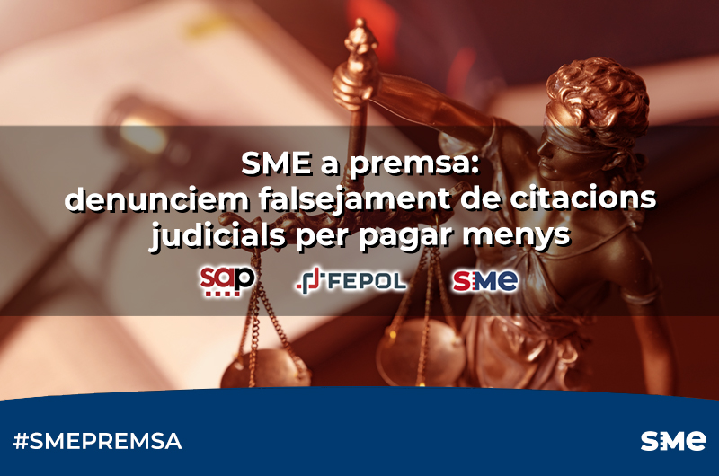 SME a premsa: denunciem falsejament de citacions judicials per pagar menys