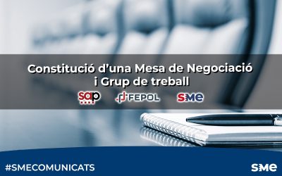 Constitució d’una Mesa de Negociació i Grup de treball