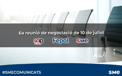 6a reunió de negociació de 10 de juliol
