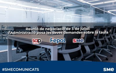 Reunió de negociació de 3 de juliol: l’Administració posa les seves demandes sobre la taula