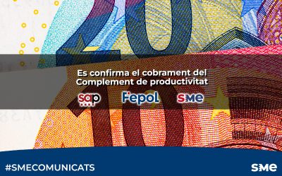 Es confirma el cobrament del Complement de productivitat
