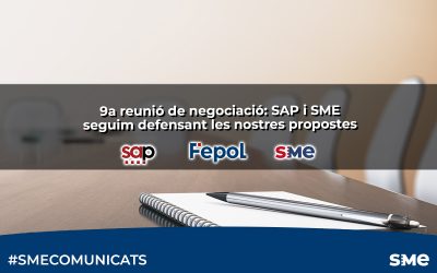 9a reunió de negociació: SAP i SME seguim defensant les nostres propostes