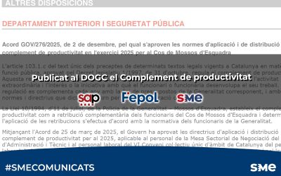 Publicat al DOGC el Complement de productivitat