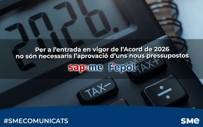 Per a l’entrada en vigor de l’Acord de 2026 no són necessaris l’aprovació d’uns nous pressupostos